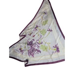 POM Amsterdam Scarf For Rijks Museum "Make Every Day A Happy Day" Floral Purple